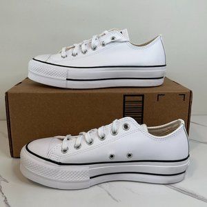 Converse Women's All-Star Lift Leather Clean Ox Sneakers - White - 8